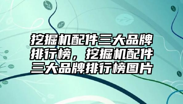 挖掘機配件三大品牌排行榜，挖掘機配件三大品牌排行榜圖片