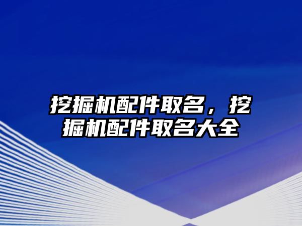 挖掘機配件取名，挖掘機配件取名大全