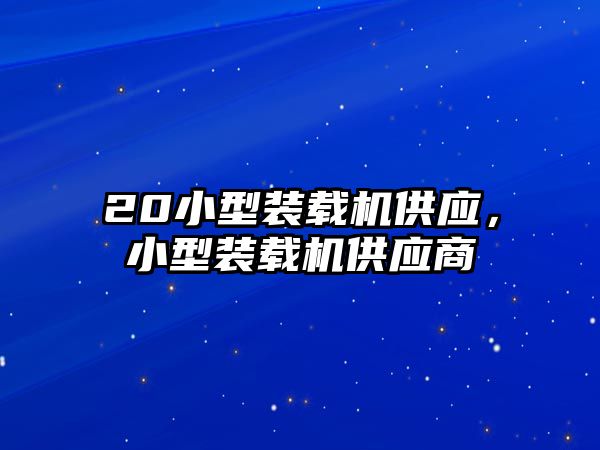 20小型裝載機供應，小型裝載機供應商