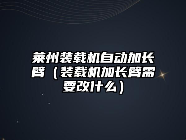 萊州裝載機自動加長臂（裝載機加長臂需要改什么）