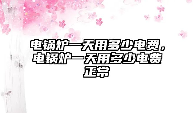 電鍋爐一天用多少電費(fèi)，電鍋爐一天用多少電費(fèi)正常