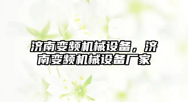 濟南變頻機械設備，濟南變頻機械設備廠家