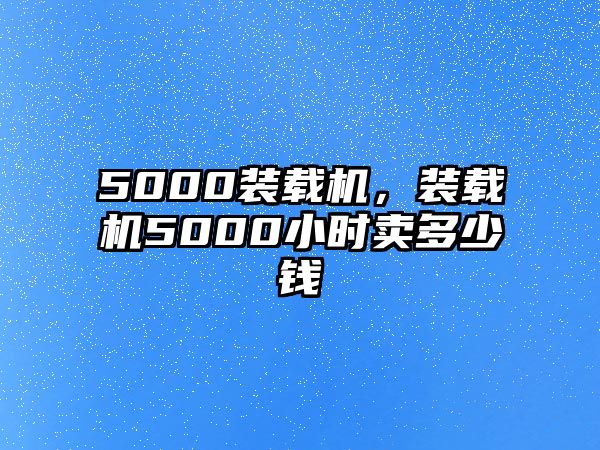 5000裝載機，裝載機5000小時賣多少錢