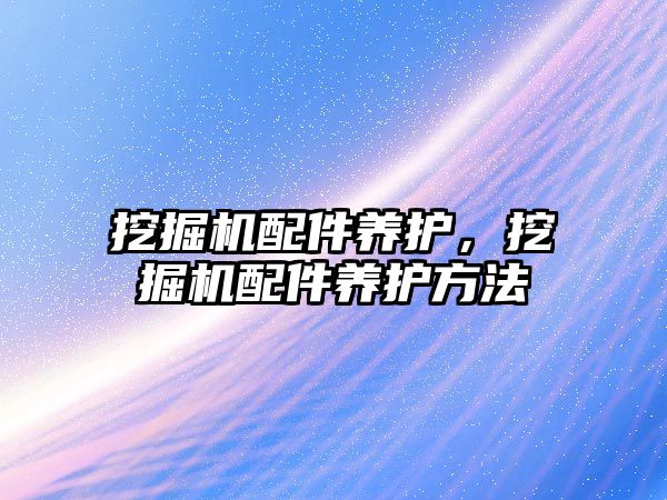 挖掘機配件養護，挖掘機配件養護方法