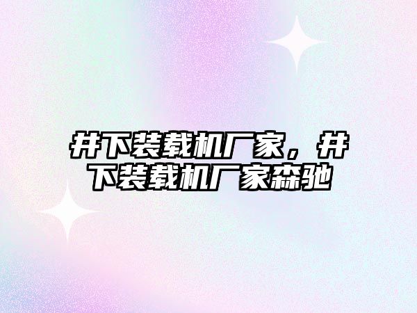 井下裝載機廠家，井下裝載機廠家森馳