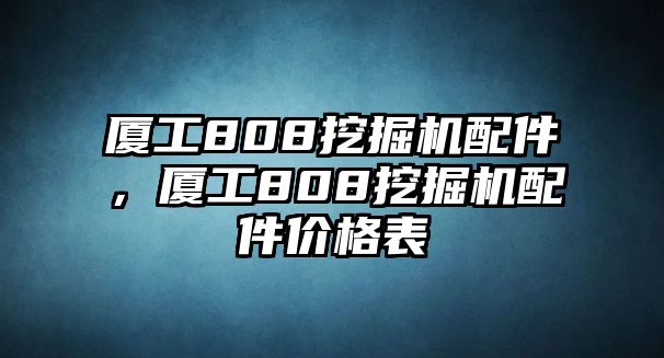 廈工808挖掘機配件，廈工808挖掘機配件價格表