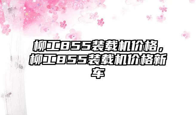 柳工855裝載機價格，柳工855裝載機價格新車