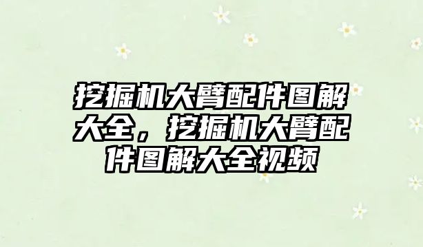 挖掘機大臂配件圖解大全，挖掘機大臂配件圖解大全視頻