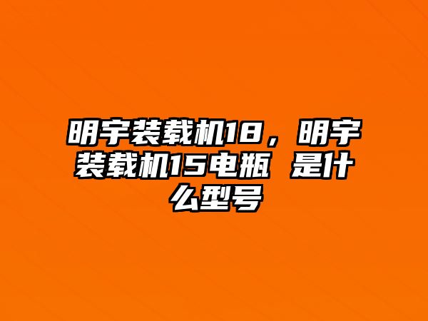 明宇裝載機18，明宇裝載機15電瓶 是什么型號