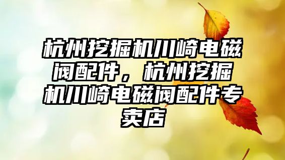 杭州挖掘機川崎電磁閥配件，杭州挖掘機川崎電磁閥配件專賣店