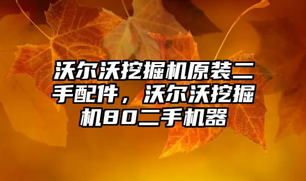 沃爾沃挖掘機原裝二手配件，沃爾沃挖掘機80二手機器