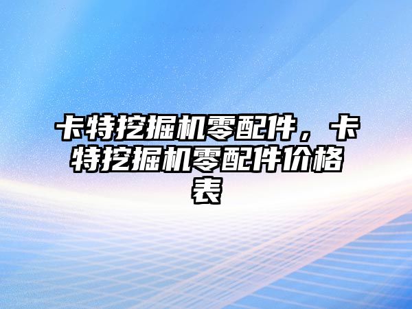 卡特挖掘機(jī)零配件，卡特挖掘機(jī)零配件價格表