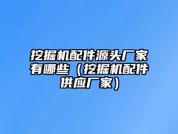 挖掘機配件源頭廠家有哪些（挖掘機配件供應廠家）