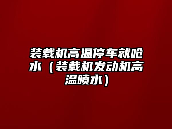 裝載機高溫停車就嗆水（裝載機發動機高溫噴水）