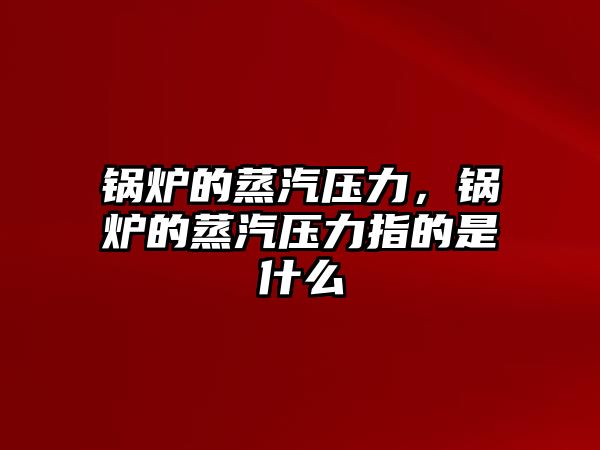 鍋爐的蒸汽壓力，鍋爐的蒸汽壓力指的是什么