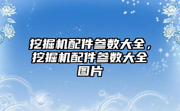 挖掘機配件參數大全，挖掘機配件參數大全圖片