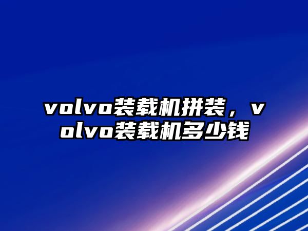 volvo裝載機(jī)拼裝，volvo裝載機(jī)多少錢(qián)