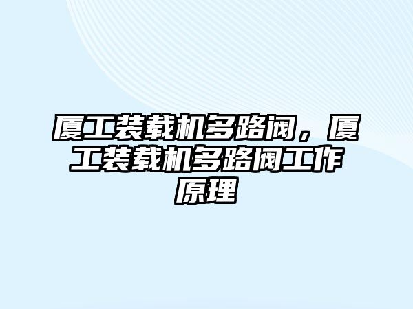 廈工裝載機多路閥，廈工裝載機多路閥工作原理