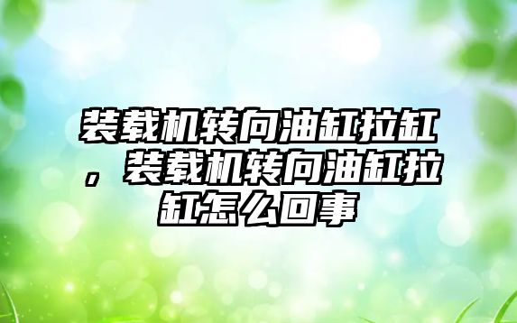 裝載機轉向油缸拉缸，裝載機轉向油缸拉缸怎么回事