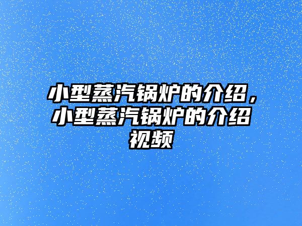 小型蒸汽鍋爐的介紹，小型蒸汽鍋爐的介紹視頻