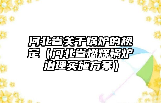 河北省關于鍋爐的規定（河北省燃煤鍋爐治理實施方案）