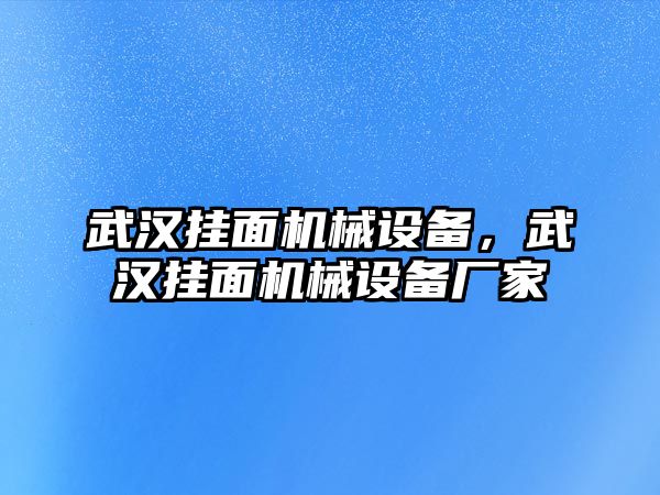 武漢掛面機械設備，武漢掛面機械設備廠家