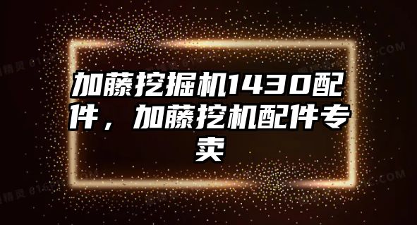 加藤挖掘機1430配件，加藤挖機配件專賣