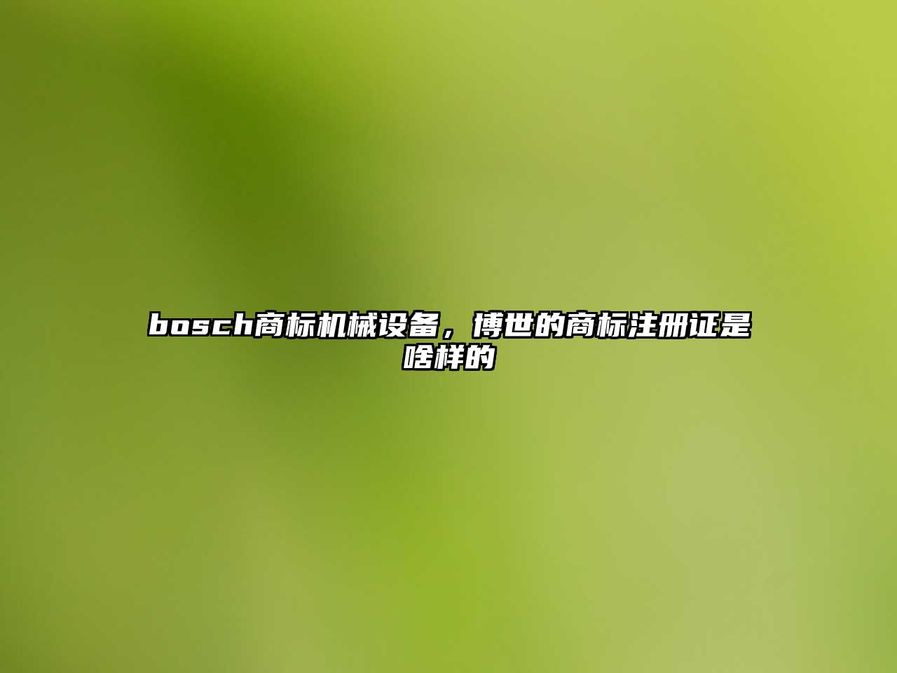 bosch商標機械設備，博世的商標注冊證是啥樣的