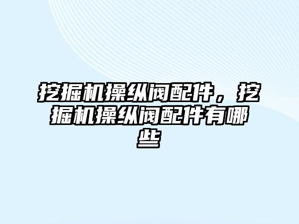 挖掘機操縱閥配件，挖掘機操縱閥配件有哪些