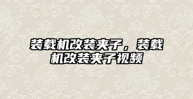 裝載機改裝夾子，裝載機改裝夾子視頻