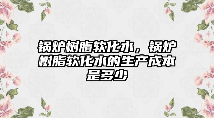 鍋爐樹脂軟化水，鍋爐樹脂軟化水的生產成本是多少