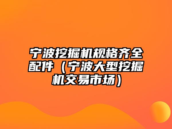 寧波挖掘機規(guī)格齊全配件（寧波大型挖掘機交易市場）