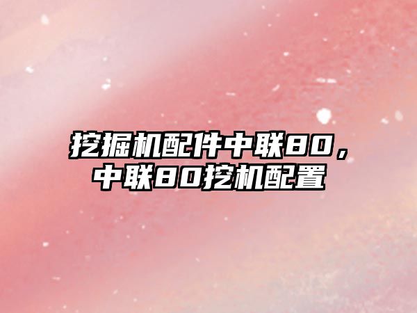 挖掘機配件中聯80，中聯80挖機配置