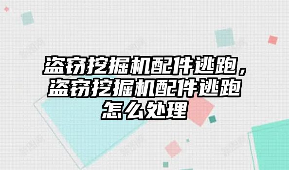 盜竊挖掘機(jī)配件逃跑，盜竊挖掘機(jī)配件逃跑怎么處理