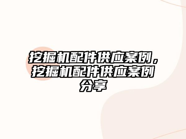 挖掘機配件供應案例，挖掘機配件供應案例分享