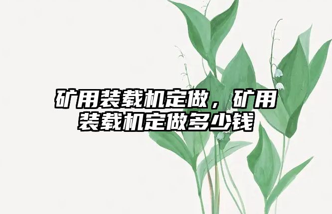 礦用裝載機定做，礦用裝載機定做多少錢