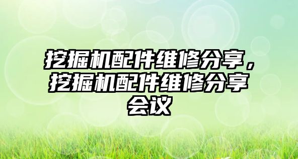 挖掘機(jī)配件維修分享，挖掘機(jī)配件維修分享會(huì)議