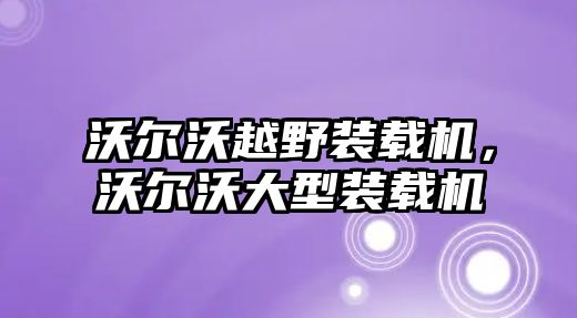 沃爾沃越野裝載機，沃爾沃大型裝載機