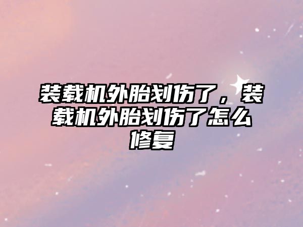 裝載機外胎劃傷了，裝載機外胎劃傷了怎么修復