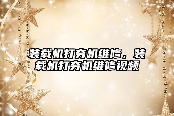 裝載機打夯機維修，裝載機打夯機維修視頻