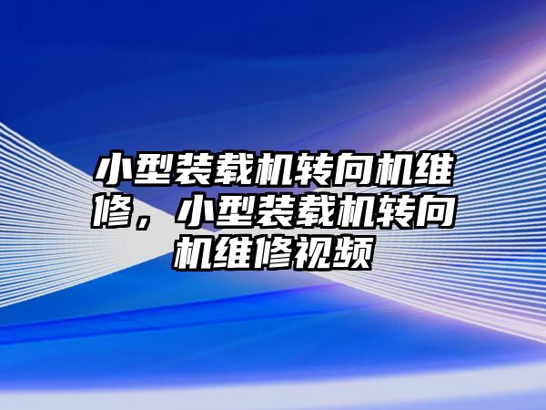 小型裝載機轉向機維修，小型裝載機轉向機維修視頻