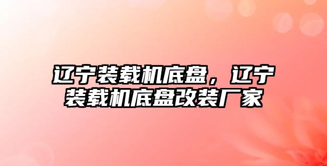 遼寧裝載機底盤，遼寧裝載機底盤改裝廠家