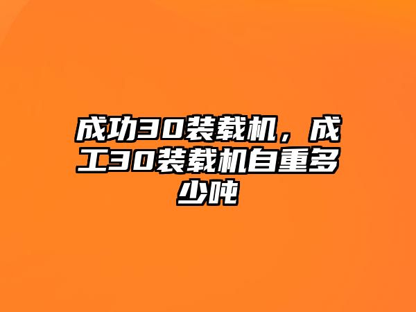 成功30裝載機，成工30裝載機自重多少噸