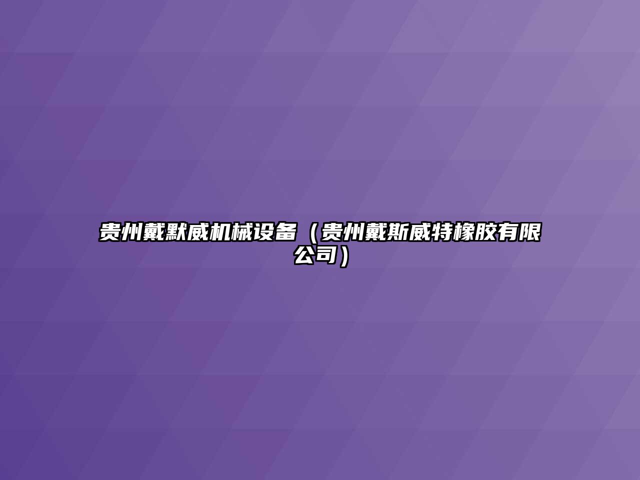 貴州戴默威機械設備（貴州戴斯威特橡膠有限公司）