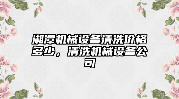 湘潭機械設備清洗價格多少，清洗機械設備公司