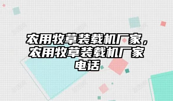 農(nóng)用牧草裝載機廠家，農(nóng)用牧草裝載機廠家電話