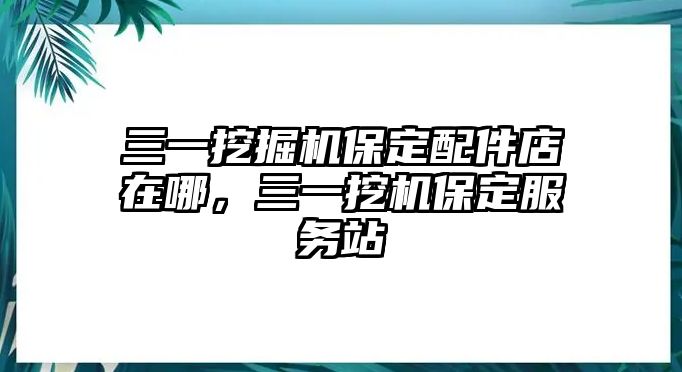 三一挖掘機保定配件店在哪，三一挖機保定服務站