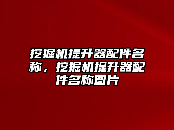 挖掘機提升器配件名稱，挖掘機提升器配件名稱圖片