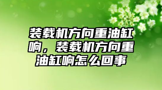 裝載機方向重油缸響，裝載機方向重油缸響怎么回事