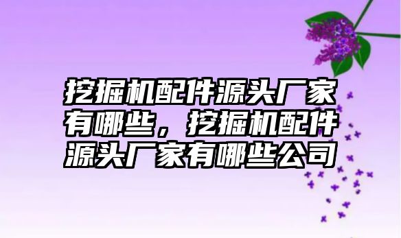 挖掘機配件源頭廠家有哪些，挖掘機配件源頭廠家有哪些公司